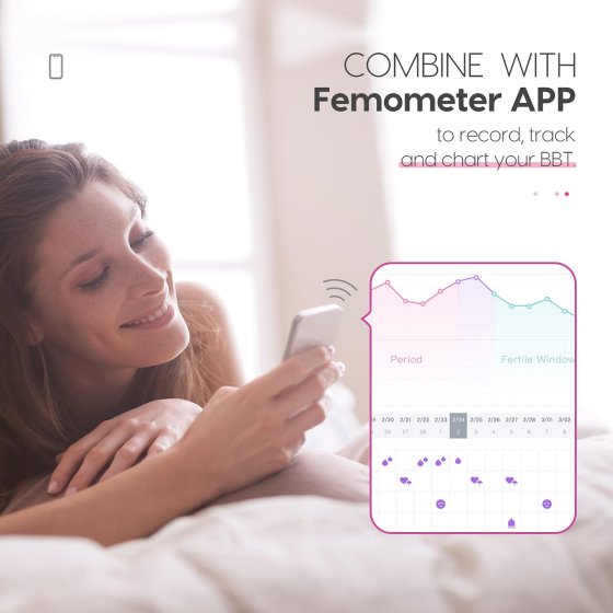 Базальный термометр Vinca Lite Femometer для мониторинга фертильности и овуляции, цифровой, без Bluetooth, розовый Киев