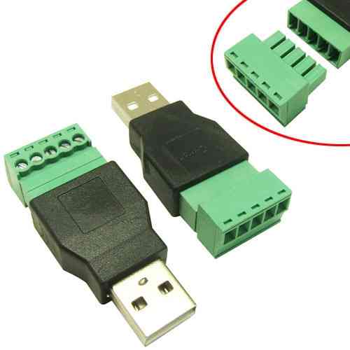 Переходник USB 2.0 Type-A папа штекер на клеммники 5pin адаптер для подключения проводов Киев
