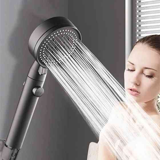 Насадка для душа с 5 режимами работы, держателем и шлангом 1,5 м — многофункциональная лейка для душа с удобным креплением и Киев