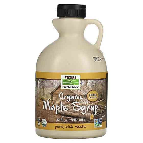 Кленовый сироп сахарозаменитель (янтарный) Now Foods Real Food Maple Syrup органик сорт А 946 мл Киев