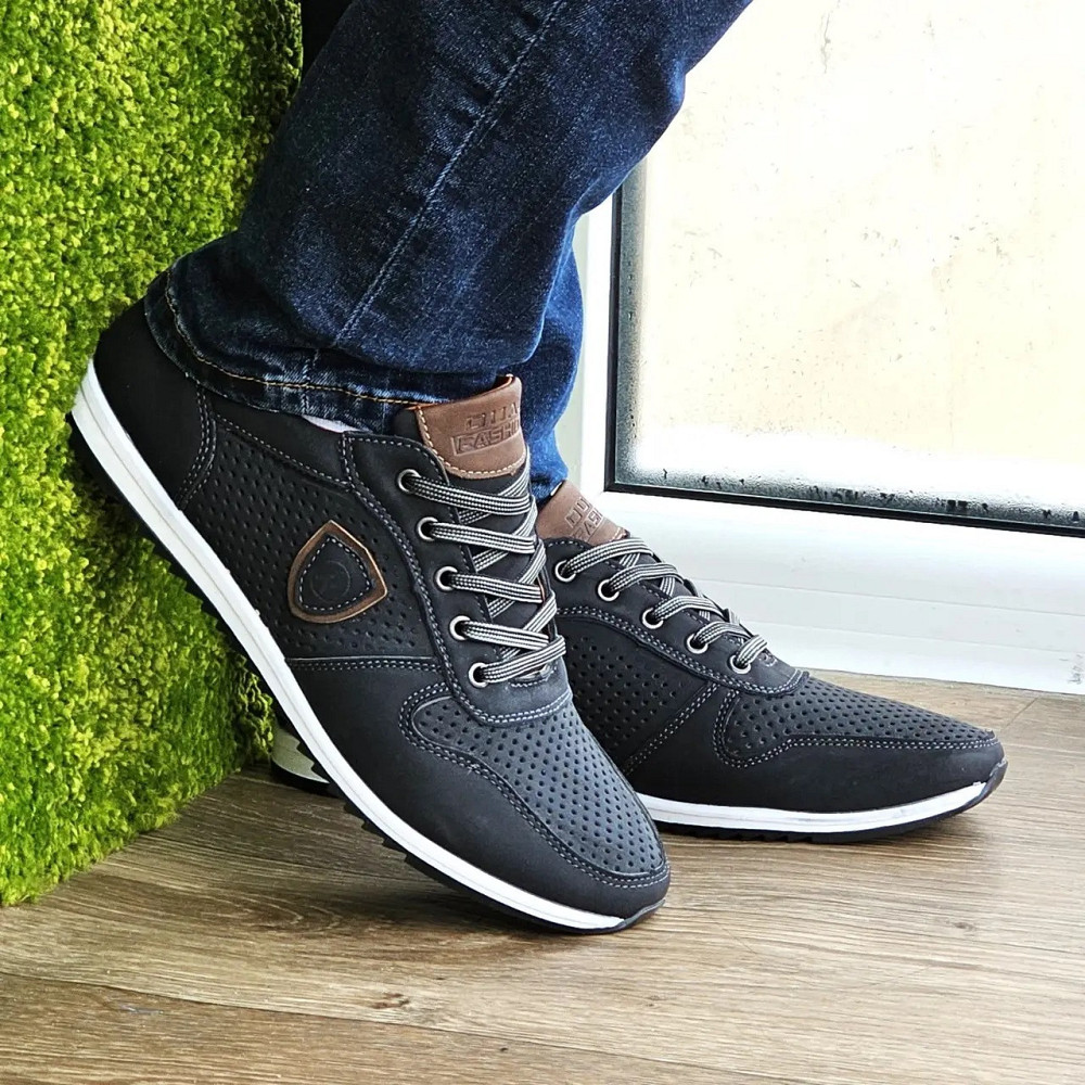 Мужские Мокасины Летние Кроссовки Сеточка Черные (размеры: 40,41,42,43,44,45) Видео Обзор - 04-1 Днепр - изображение 5