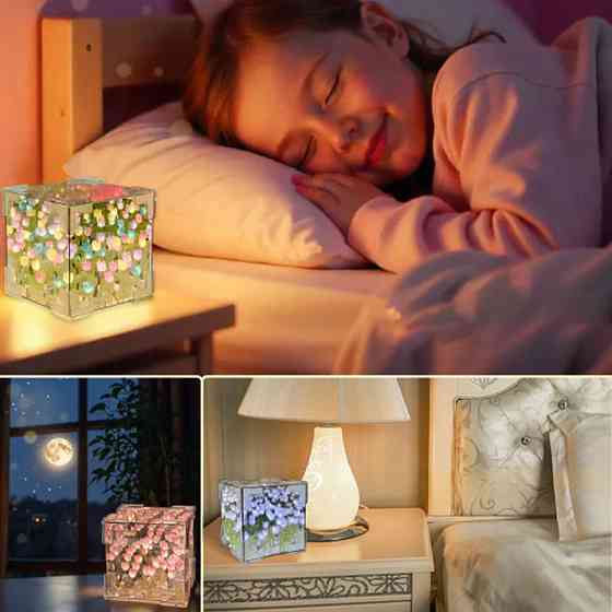 Ночник Бесконечные тюльпаны (10×10см, 20 тюльпанов), от батареек, Разноцветный / Набор Сделай сам Киев