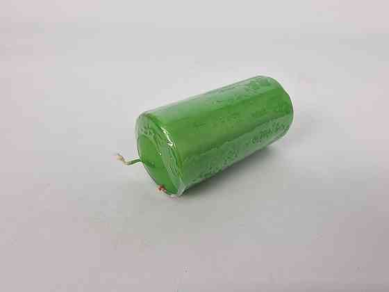 Цветная Цилиндр парафиновая свеча (50/100) ЗЕЛЕНАЯ крашеная  внутри белая (1 шт) Харьков