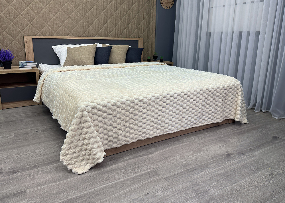 Плед-покривало 210х210 см (+-5см) Соти Кремовий (87-211) Київ - фото 2