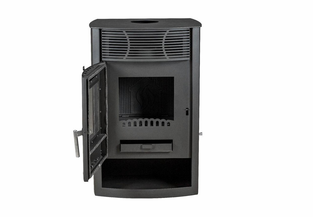 Печь-камин на дровах Hosseven Denice 7,5 кВт стальная буржуйка с чугунной топкой панорамное стекло верхний дымоход Тернополь - изображение 3