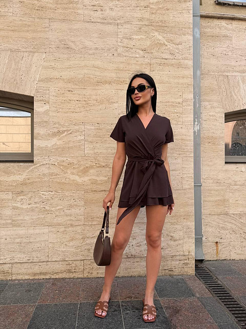 Жіноча романтична вечірня комбінезон-плаття софт Шоколад, 48/52 Одеса - фото 3