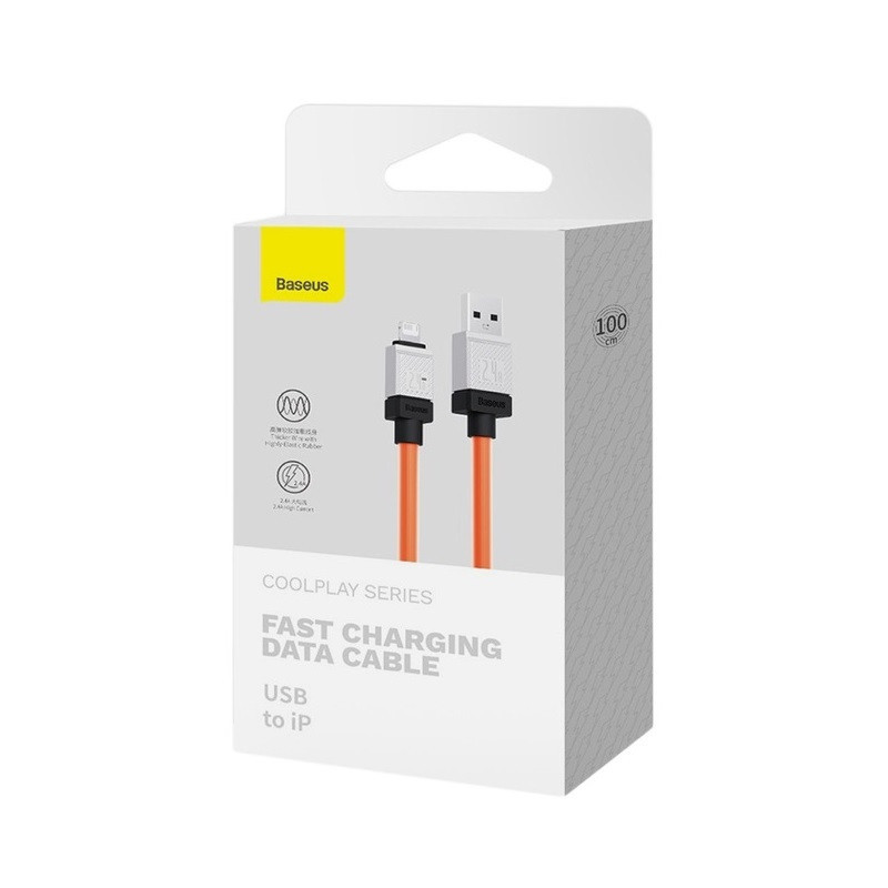 Кабель Baseus CoolPlay для быстрой зарядки iPhone 1м оранжевый Киев - изображение 5