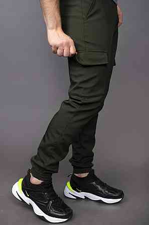 Чоловічі тактичні штани Softshell теплі військові штани на флісі з кишенями армійські софтшелл "Intruder" хакі Одеса