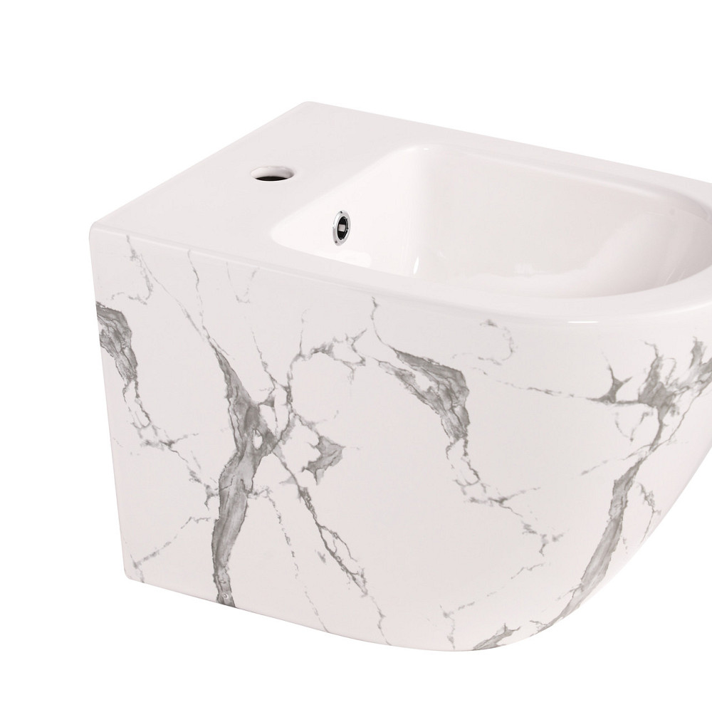 Біде підвісне Qtap Robin 515x370x350 мм, Marble QT13551381GMR Київ - фото 5
