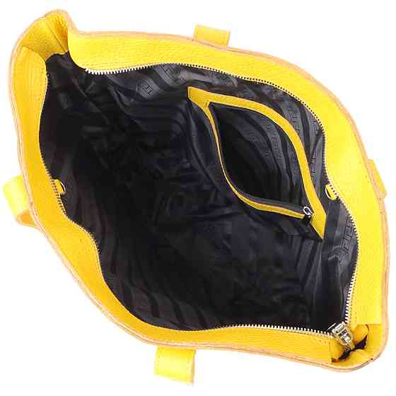 Місткий жіночий шоппер із натуральної шкіри Shvigel sale_15156 Жовтий Київ