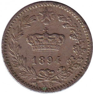 Монета 20 чентезимо. 1894 рік , Італія. Полтава - фото 1