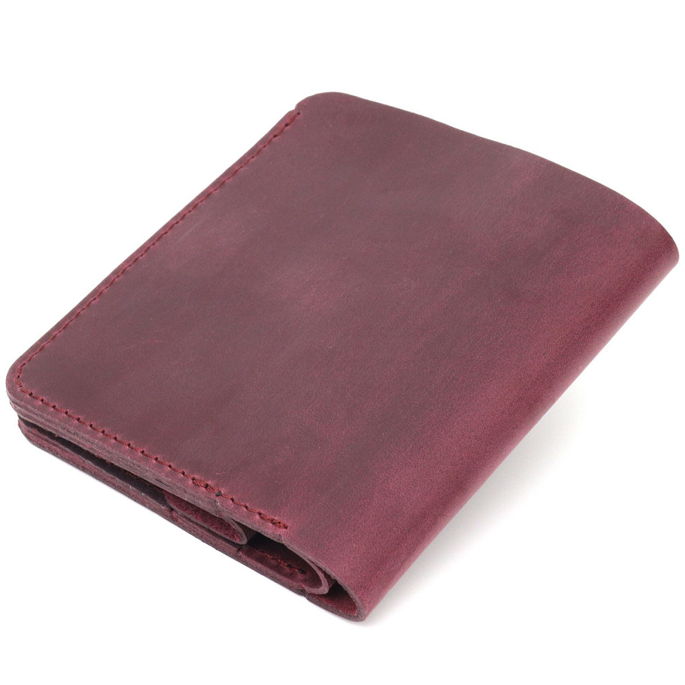 Кожаное матовое портмоне Бордовый (SHVIGEL) Киев - изображение 6