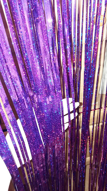 Гірлянда дощик з голограмою 2м на 1м фіолетовий Київ - фото 8