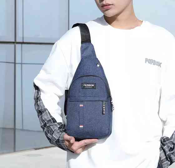 Сумка тактическая через плечо синяя - размер сумки 33*17*6см, 2 кармана. Мужская сумка, женская сумка, Унисекс Киев