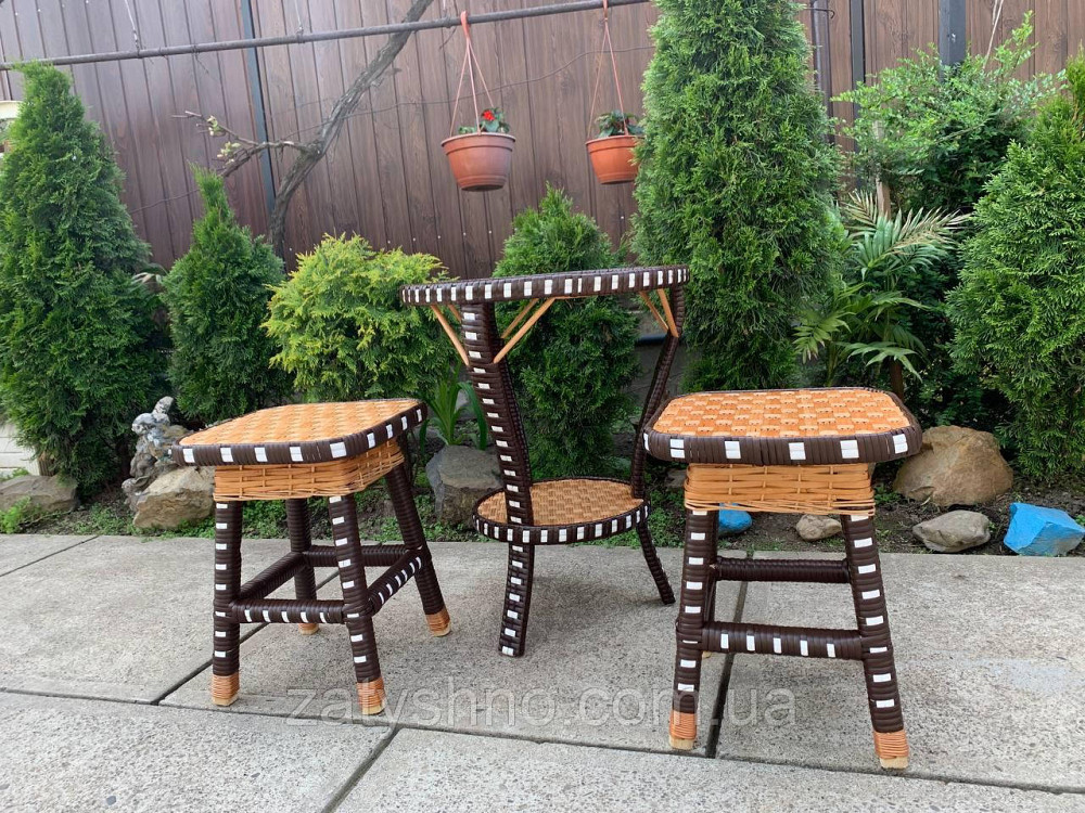 Садові плетені меблі з лози з табуретками Київ - фото 6