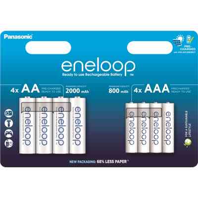 Акумулятор Panasonic AA Eneloop 2000mAh NI-MH * 4 + AAA 800mAh NI-MH * 4 (BK-3MCDE+4MCDE/8CP) Вінниця