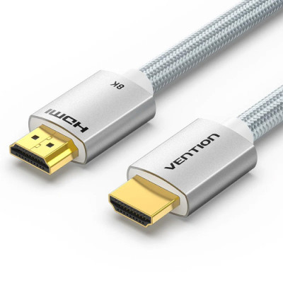 Кабель HDMI M - M, 2.0 м, V2.1, 8K 60Гц обплетення, Silver Metal Type Vention Винница - изображение 1