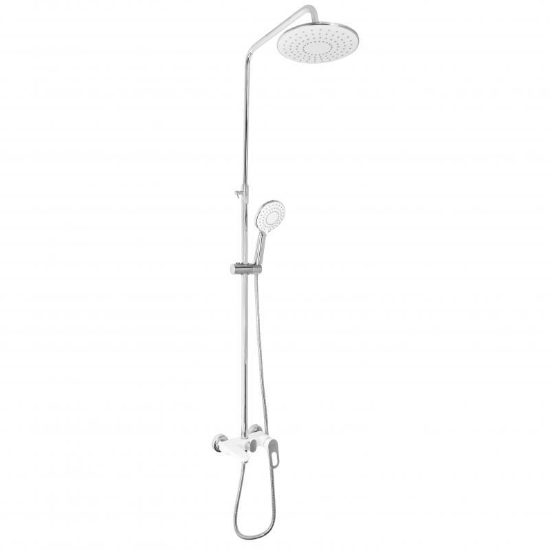 Душевая система универсальная Lidz Latwa 1030 LDLAT1030WHI45427 White на три потребителя (с изливом) из цинка Харьков - изображение 1