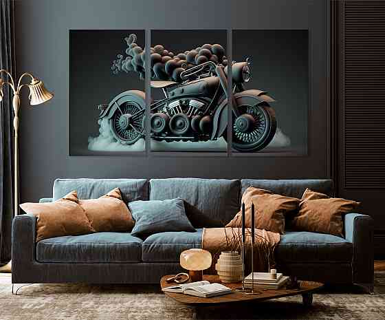 Модульна картина у вітальню/ спальню  Мотоцикл      ART-161_3A 100х150 см Київ