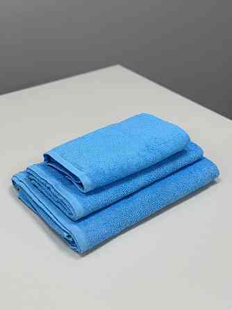 Комплект полотенец однотонных Ideal Textile 40х70+50х90+70х140 см 400 г/м2 (56860941) Блакитний Черновцы