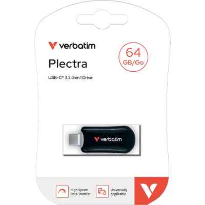 USB флеш накопичувач Verbatim 64GB Plectra Black USB-C (30224) Вінниця