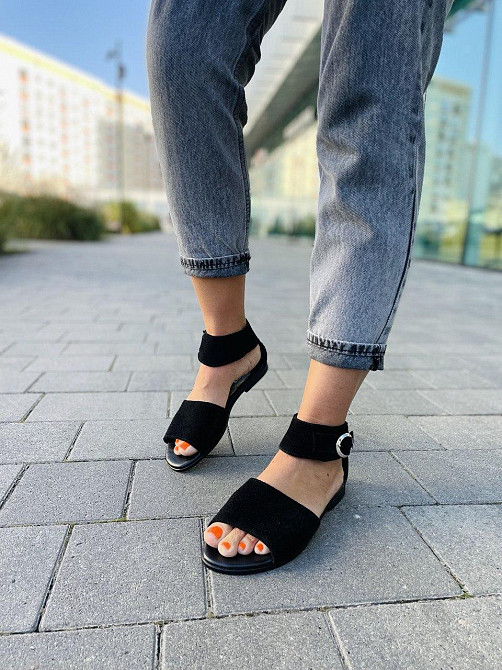 Gino Figini Босоніжки жіночі GINO FIGINI 602 чорні (літо, замша натуральна) (3818) лише 37р.38р Коломия - фото 4