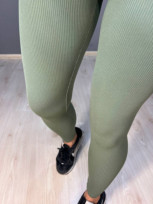 Лосини жіночі LADY HUREM 2247 рубчик широкий утягуючий пояс хакі, хакі, M Київ - фото 12