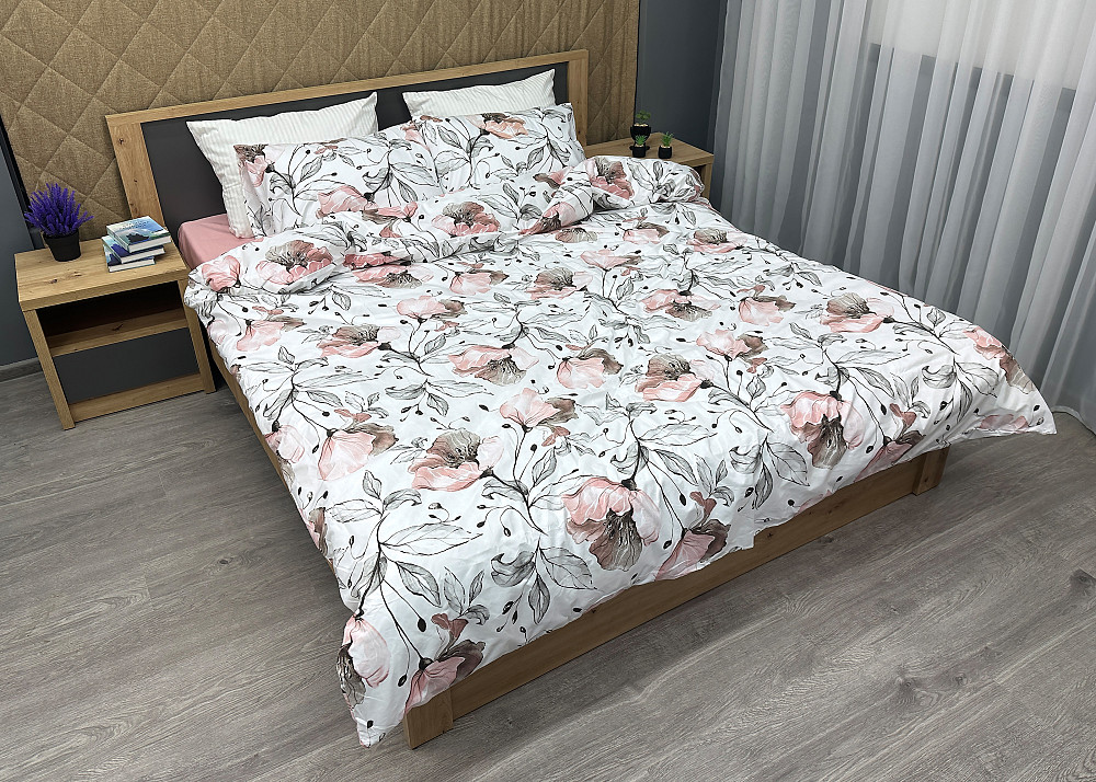 Комплект постельного белья, Decorator Dusty Blossom Евро 200х215 с цветочным принтом (88-018) Киев - изображение 2