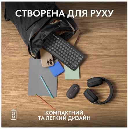 Миша Logitech Pebble Mouse 2 M350s Tonal Graphite (910-007015) (6915626) Киев