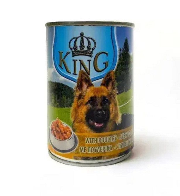 Консерва для дорослих собак KING DOG 415 г курка Виноградів - фото 1