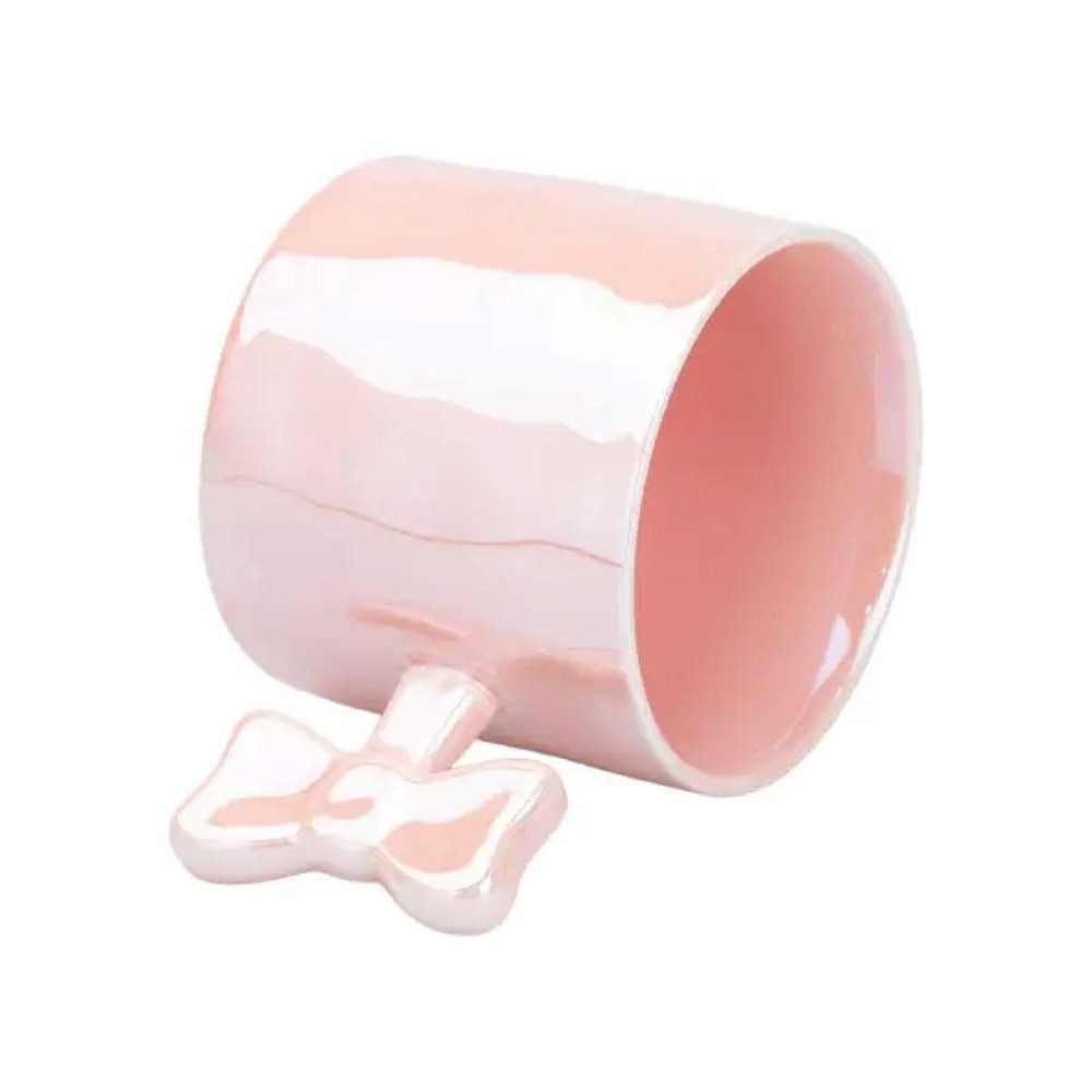 Рожева чашка з ручкою у вигляді бантика, 350 мл Київ - фото 2