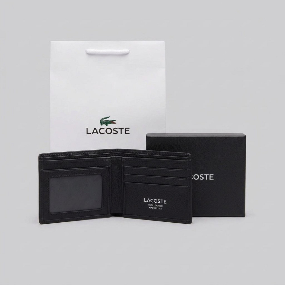 Мужской брендовый кожаный кошелек Lacoste (1723-1) Киев - изображение 3