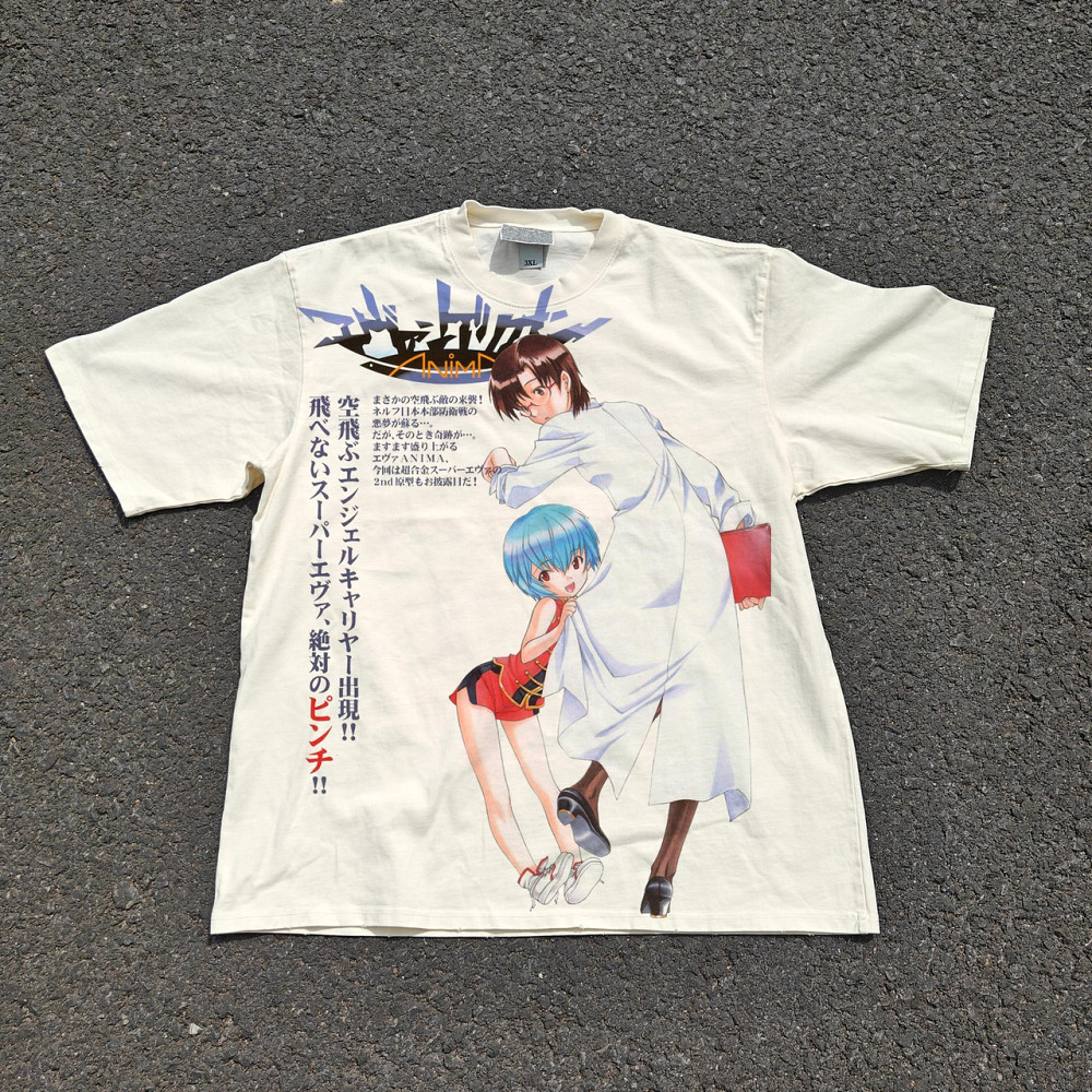 Футболка чоловіча з принтом аніме Євангеліон Аніма Лігхт Новел оверсайз (S/M/L) Черний Дніпро - фото 1