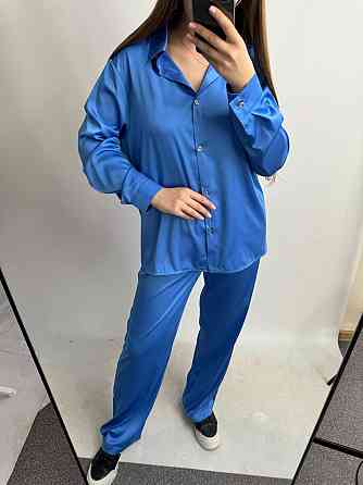 Жіночий шовковий костюм із штанами Синій XL/2XL Харків
