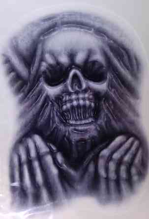 Велика наліпка на дзеркало Скелет Halloween 37 на 28 см Київ