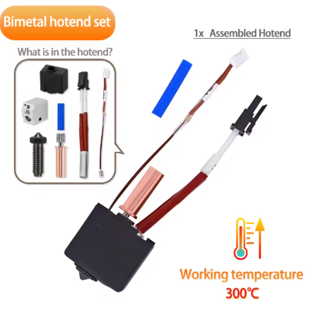 Хотенд 5Aplusrepra з біметалевим горлом та з загартованим сталевим соплом для 3д принтерів лінійіки Kobra 2 Київ