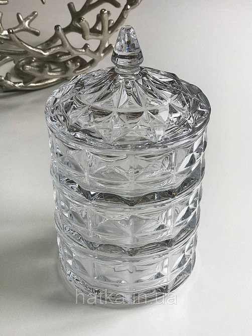 Цукорниця ємність для зберігання скляна "Тріо-2" 3*500 мл 13х23 см Київ - фото 1