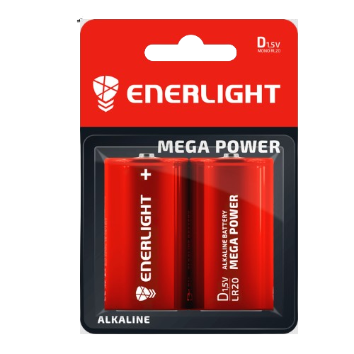 Батарейка лужна D/LR20 (бл-2шт) Enerlight Mega Power Житомир - изображение 1