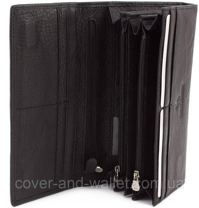 Женский кожаный кошелек на магнитной фиксации пудрового цвета Marco Coverna Черный Киев - изображение 5