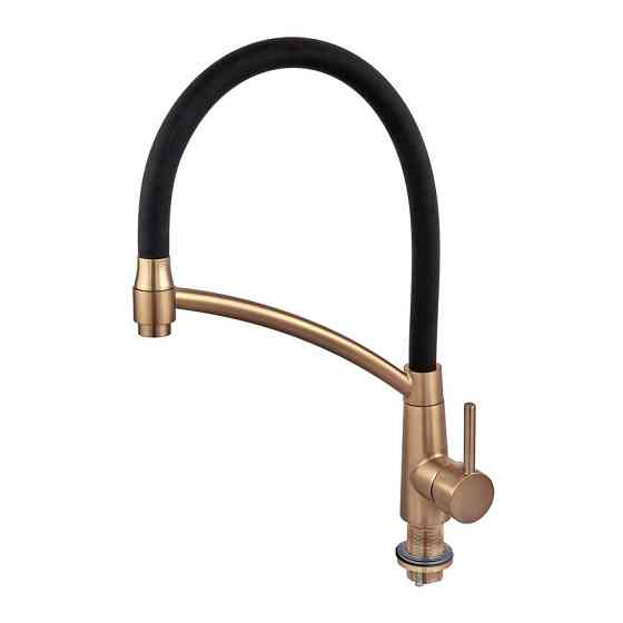 Змішувач для кухні Mixxus Premium Rossi 017 Brushed Gold Refl.Black (Колір матове золото+сил.вилив чорний) (MP6723) ( 28148 ) Харків