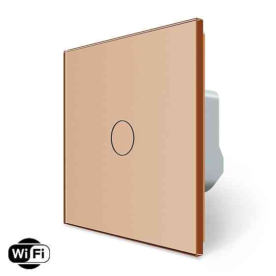 LIVOLO Розумний сенсорний Wi-Fi вимикач 1 сенсор Livolo золотий скло (VL-C7FC1NY-2GAP) Коломия