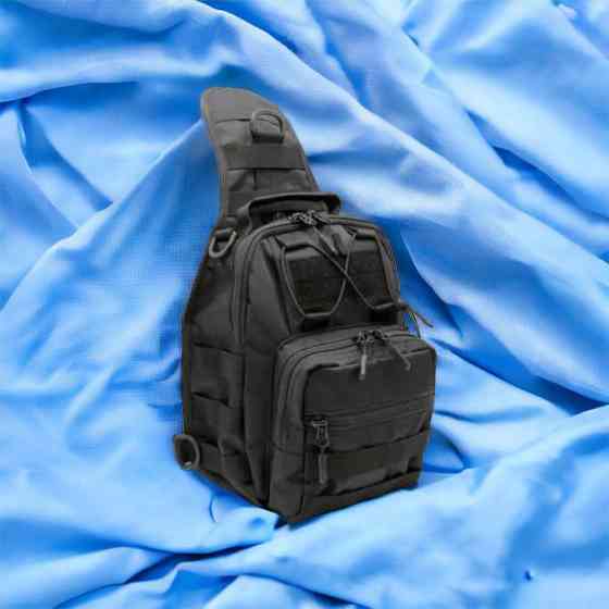 Набор: армейская черная сумка + фонарь тактический профессиональный POLICE BL-X71-P50 KI-20 Львов