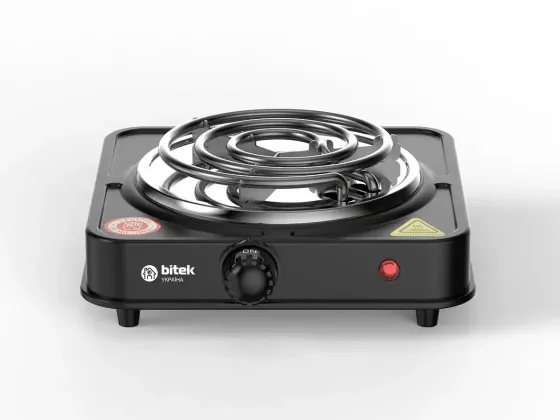 Електроплита настільна BITEK BT-9085B на 1 спіраль 1000Вт, чорна, механічне керування Одеса