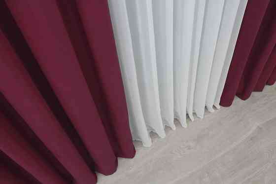 Шторная ткань нубук однотонный, Турция, цвет бордовый 1518ш Киев