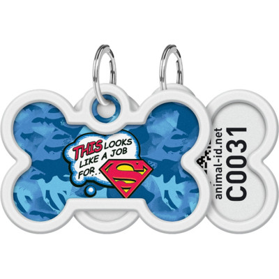 Адресник для животных WAUDOG Smart ID с QR паспортом "Работа для Супермена", кость 40х28 мм (0640-1016) Винница - изображение 1