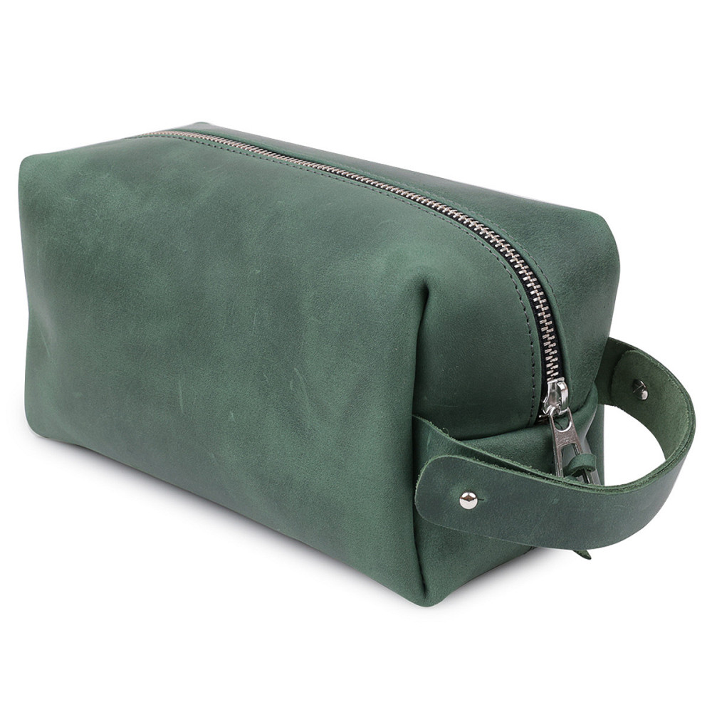 Шкіряна косметичка унісекс Зелений (GRANDE PELLE) Київ - фото 6