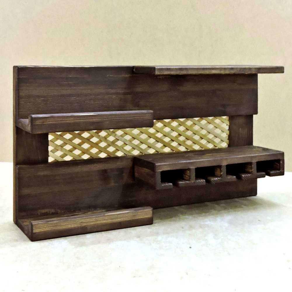 Настінна винна полиця "Тояма" капучино Миколаїв - фото 1