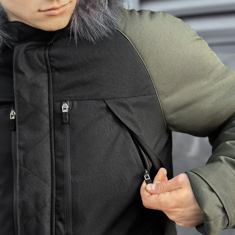 Парка чоловіча зимова з капюшоном Pobedov Seniora Udacha Gray Київ - фото 7