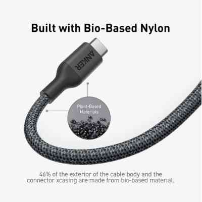 Дата кабель USB-C to USB-C 0.9m 140W bio-nylon 544 black Anker (A80F5H11) Винница