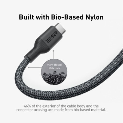 Дата кабель USB-C to USB-C 0.9m 140W bio-nylon 544 black Anker (A80F5H11) Винница - изображение 6